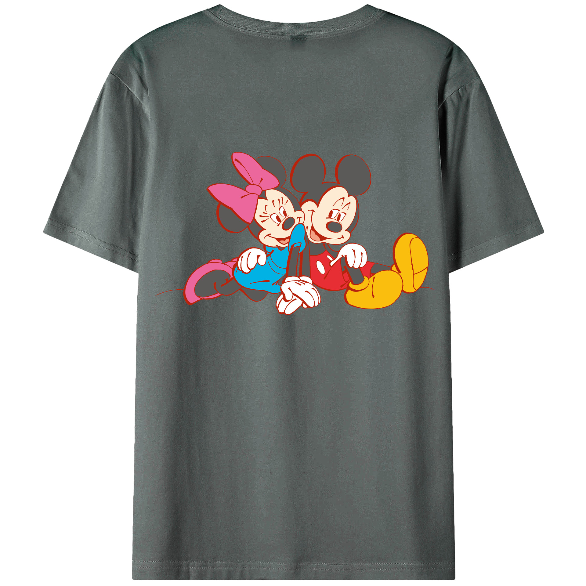 （画像用） ミッキーマウス Mickey Mouse 綿100％半袖Tシャツ（背面プリント）